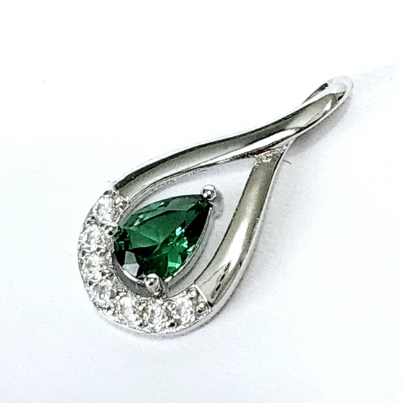 Emerald Sterling Silver Pendant - Picture 3 of 7